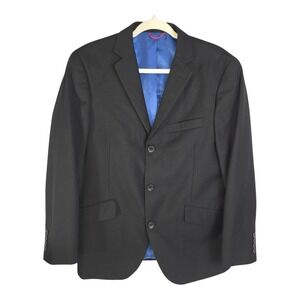 Billy London Men's Blazer Suit Jacket Sz 38S Black 2 Button Classic Fit Old Mone